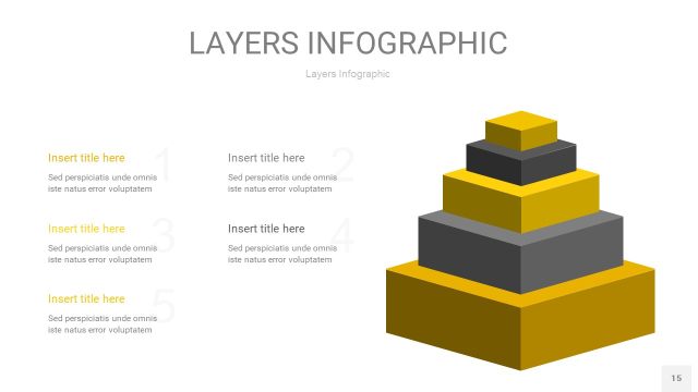 灰黄色3D分层PPT信息图15