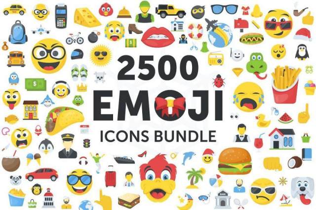 2500个表情符号emoji图标合集打包下载（包含AI,EPS,SVG,PNG,PDF,JPG格式）