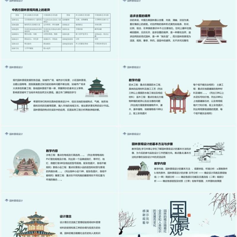 中国风园林景观设计动态PPT模板