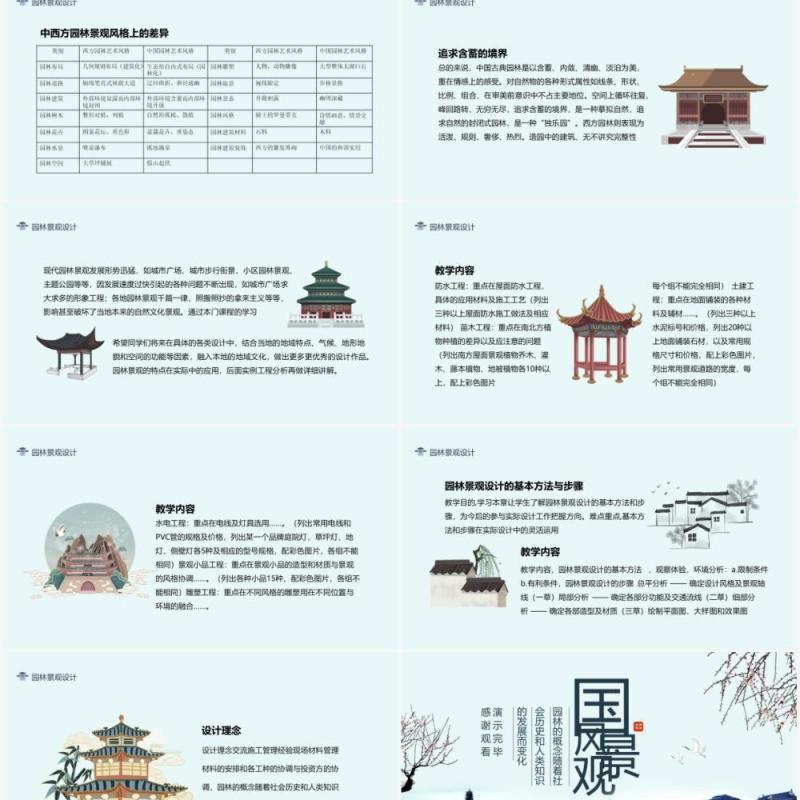 中国风园林景观设计动态PPT模板