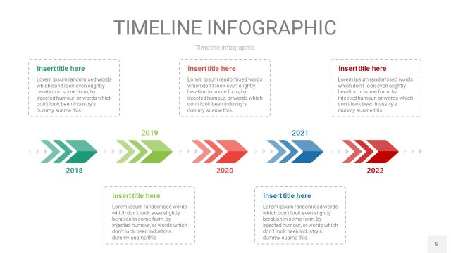红蓝绿色时间轴PPT信息图9