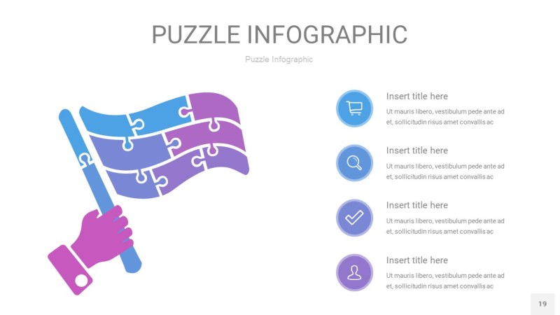 蓝紫色拼图PPT图表19
