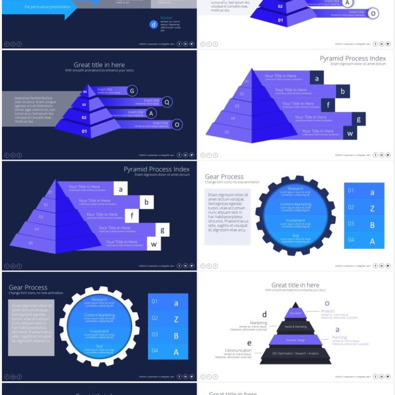 分层结构图表PPT素材Structure & Layers