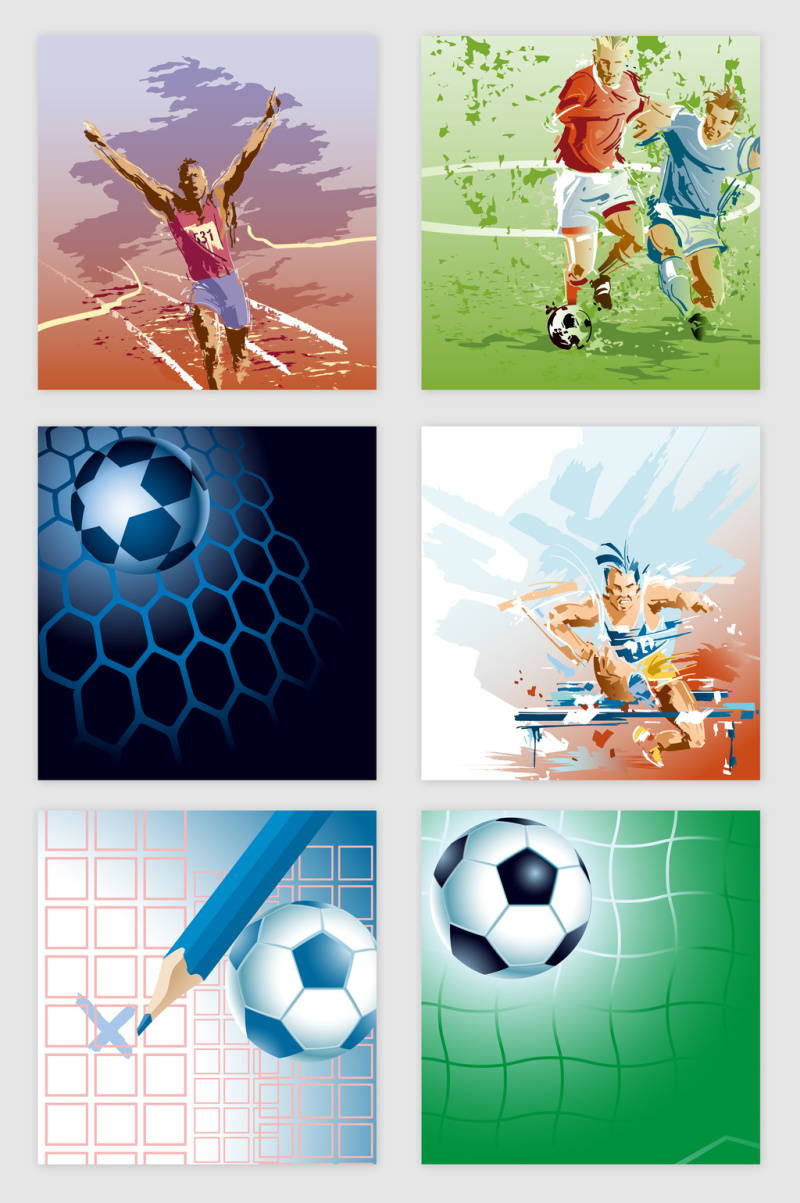 体育运动人物足球矢量素材