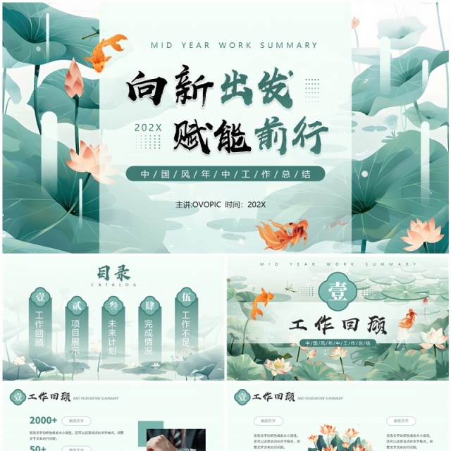 绿色中国风向新出发赋能前行工作汇报PPT模板 绿色中国风向新出发赋能前行工作汇报PPT模板