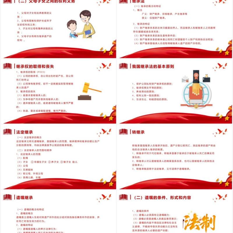 红色党政风中国婚姻家庭法党课知识培训PPT模板