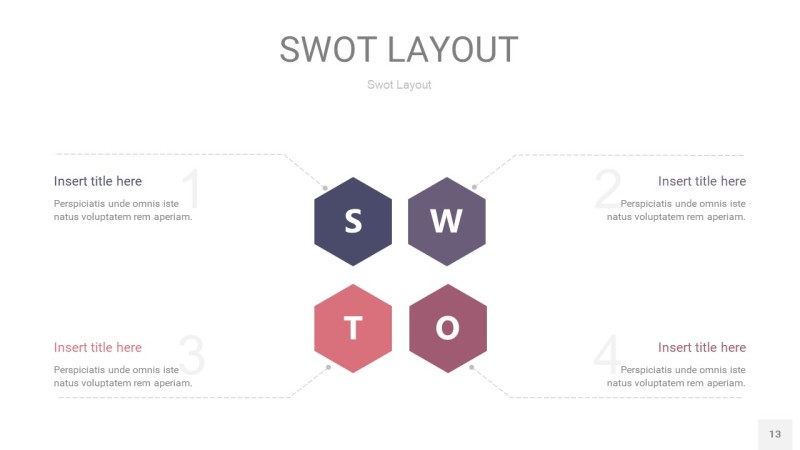 莫兰迪紫色SWOT图表PPT13