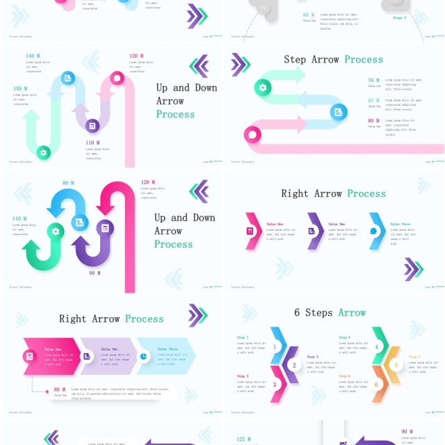 流程图结构图信息图表PPT模板Process Infographic (Light Version)