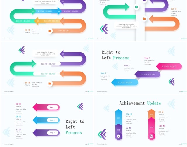 流程图结构图信息图表PPT模板Process Infographic (Light Version)