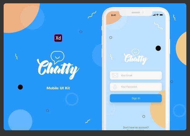 聊天工具社交移动用户界面工具包Chatty Mobile UI Kit