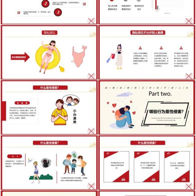 简约卡通小学防性侵害安全教育培训课件PPT模板