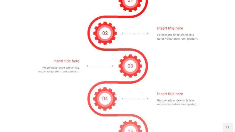 红色齿轮PPT信息图18