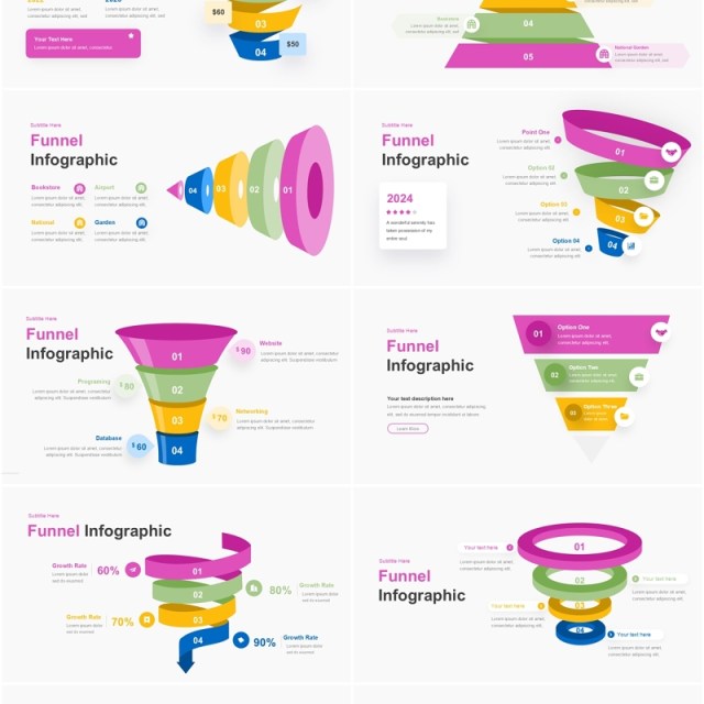 漏斗图信息图表PPT模板Funnel Infographic 漏斗图信息图表PPT模板Funnel Infographic