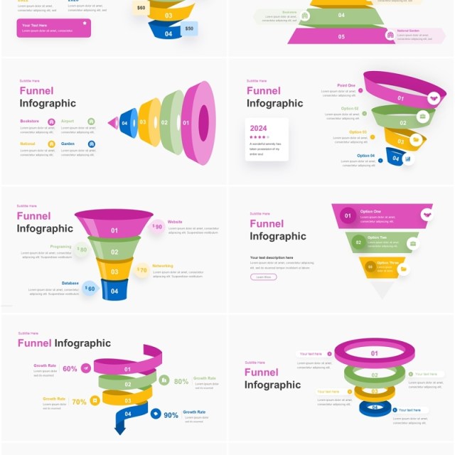 漏斗图信息图表PPT模板Funnel Infographic