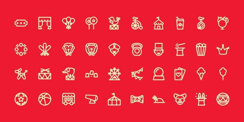 马戏团元素图标集