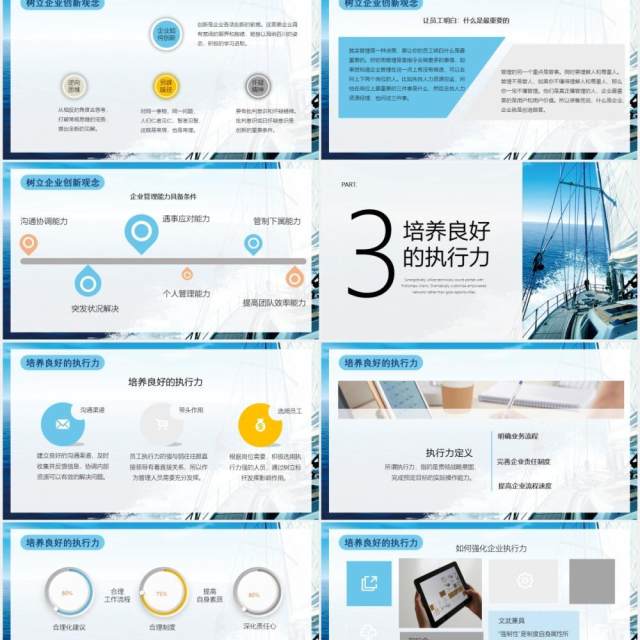 蓝色大海奔涌吧后浪如何提升管理能力企业培训PPT模板 蓝色大海奔涌吧后浪如何提升管理能力企业培训PPT模板