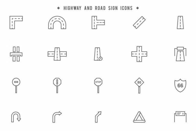 公路和路标向量