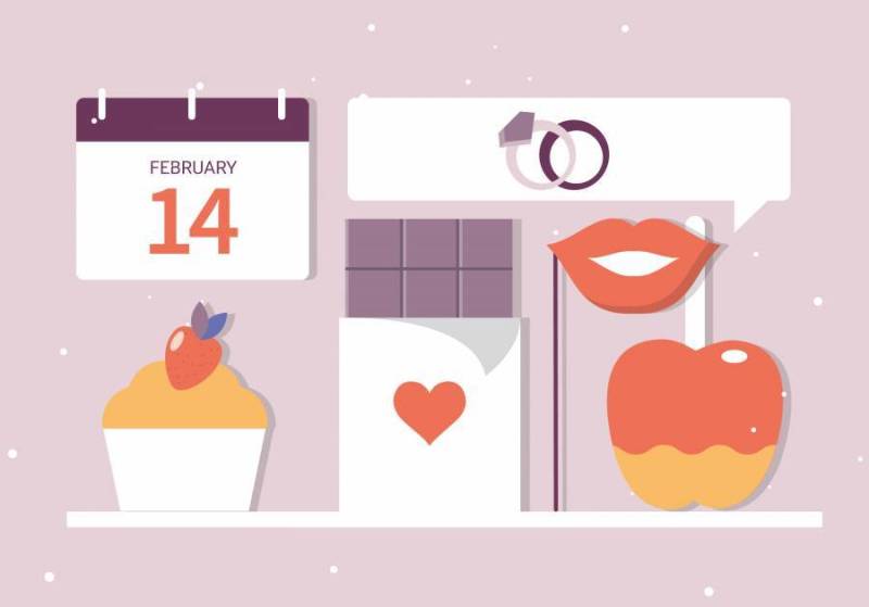 矢量情人节＆＃x27; s节元素