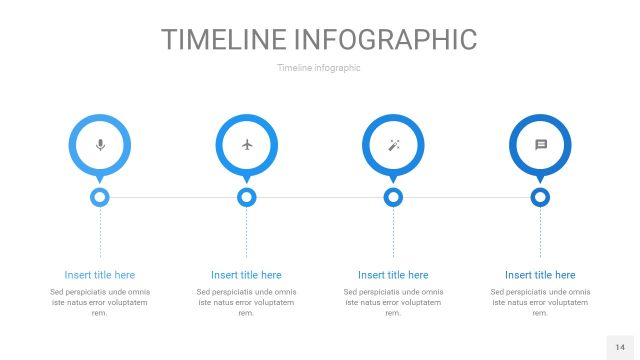 天蓝色时间轴PPT信息图14