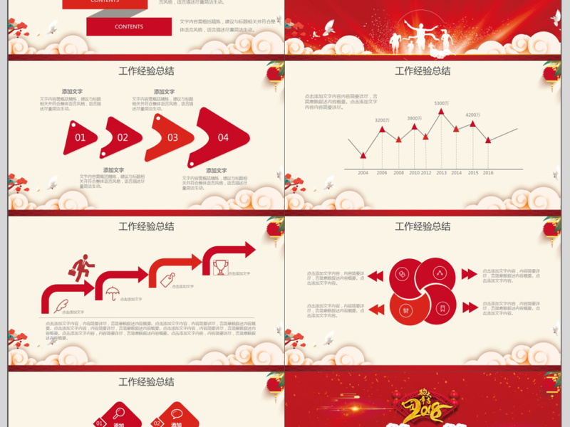 喜庆中国风2018企业年会PPT模板