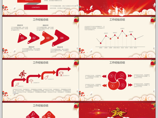 喜庆中国风2018企业年会PPT模板