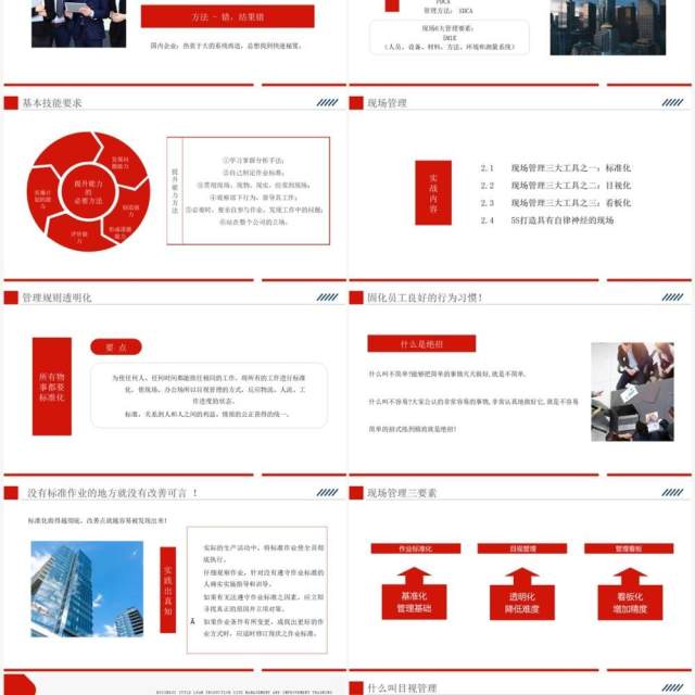 红色精益生产现场管理和改善PPT模板 红色精益生产现场管理和改善PPT模板