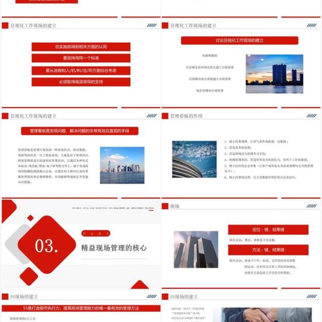 红色精益生产现场管理和改善PPT模板 红色精益生产现场管理和改善PPT模板