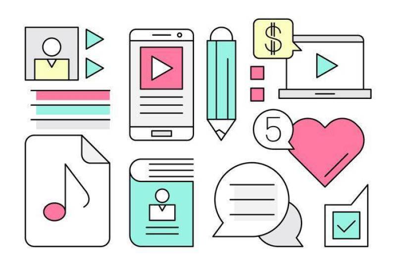  的线性社交媒体矢量图