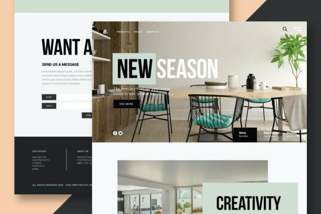 家具室内设计网站UI界面设计PSD模板furniture interior design website 家具室内设计网站UI界面设计PSD模板furniture interior design website