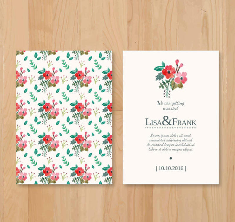 花朵婚礼邀请卡