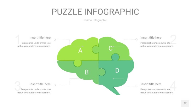 浅绿色拼图PPT图表27