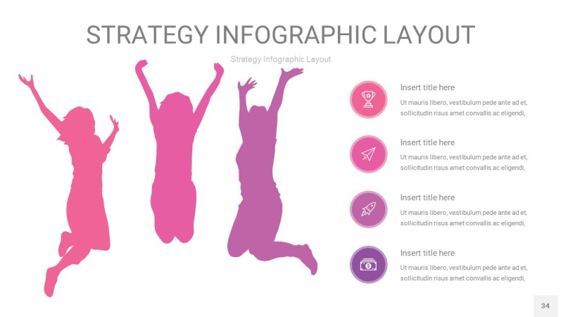 粉紫色战略计划统筹PPT信息图34