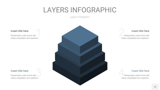 深天蓝色3D分层PPT信息图16