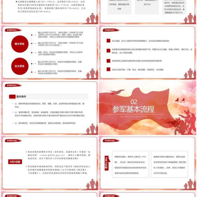红色简约我参军我光荣征兵宣传PPT模板 红色简约我参军我光荣征兵宣传PPT模板