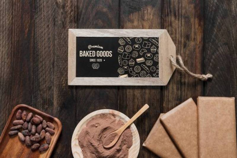 Slate mockup with chocolate concept