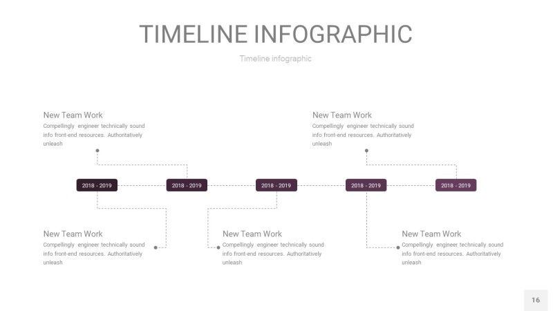 渐变紫色时间轴PPT信息图16