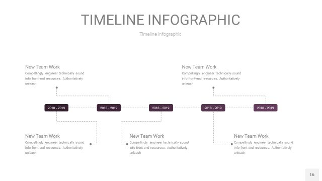 渐变紫色时间轴PPT信息图16