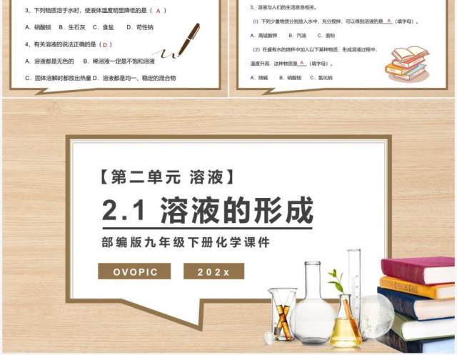 部编版九年级化学下册溶液的形成课件PPT模板 部编版九年级化学下册溶液的形成课件PPT模板