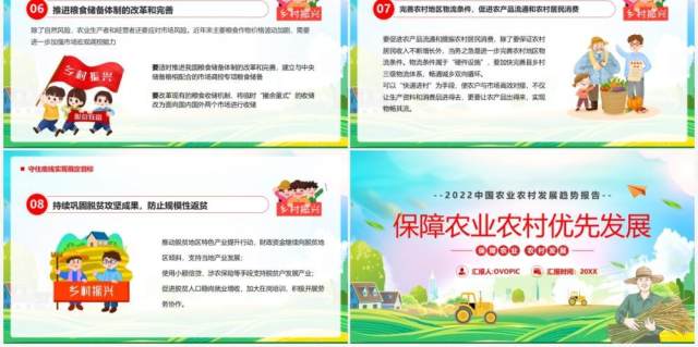 蓝色卡通保障农业农村优先发展PPT模版 蓝色卡通保障农业农村优先发展PPT模版