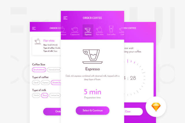 CaffeIne应用程序UI工具包 草图 CaffeIne应用程序UI工具包 草图