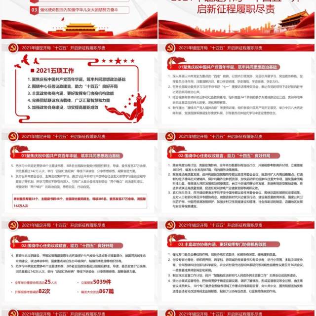 红色简约学习全国政协常委会工作报告PPT模板 红色简约学习全国政协常委会工作报告PPT模板