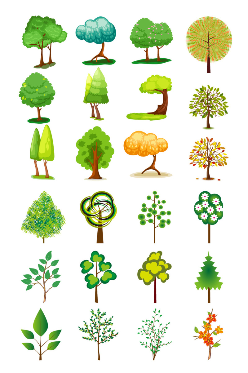 多款绿色树木矢量素材