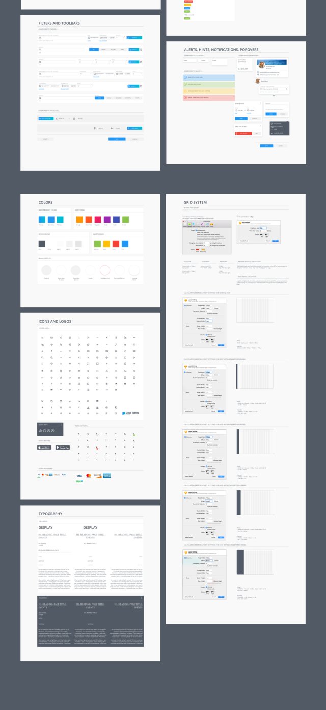 数据表用于Sketch。，管理员数据表的快速原型设计UI工具包