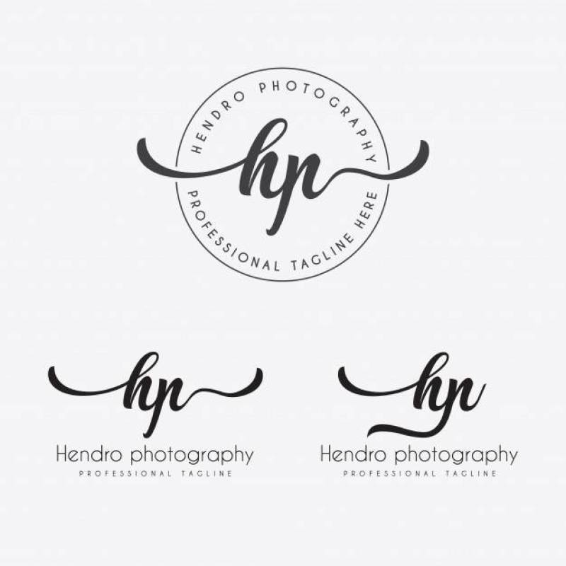 Hand lettering logo template collection vector