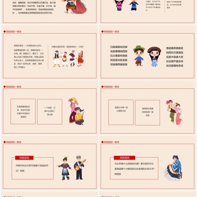 民族团结一家亲相互帮助祖国更美丽动态PPT模板 民族团结一家亲相互帮助祖国更美丽动态PPT模板