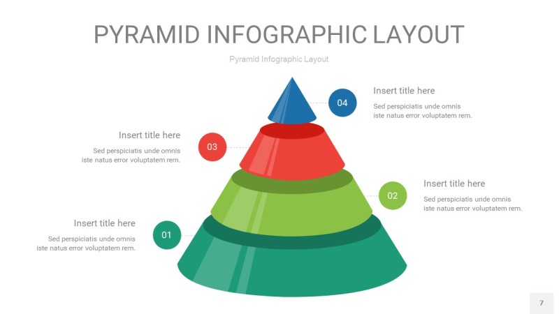 红绿色3D金字塔PPT信息图表7