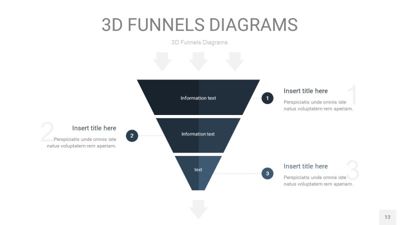 深天蓝3D漏斗PPT信息图表12