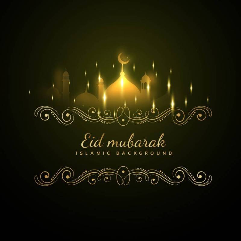 eid穆巴拉克发光背景与闪闪发光