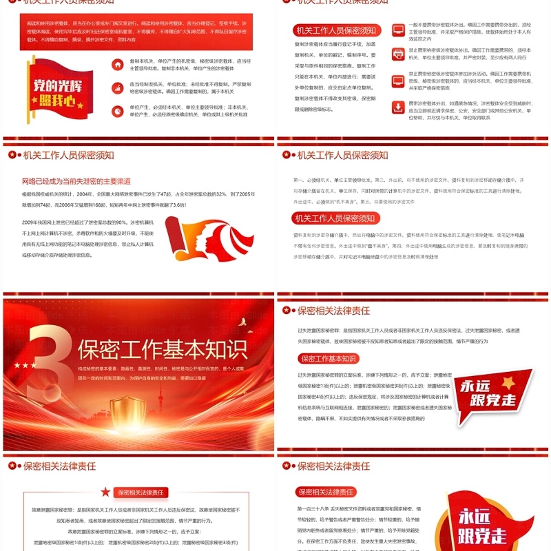 红色简约风守护国家秘密共筑安全屏障PPT模板