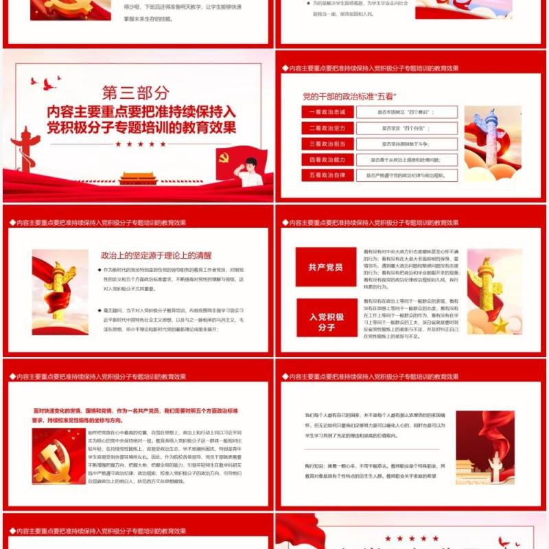 党支部党政入党积极分子培训班专题辅导动态PPT模板